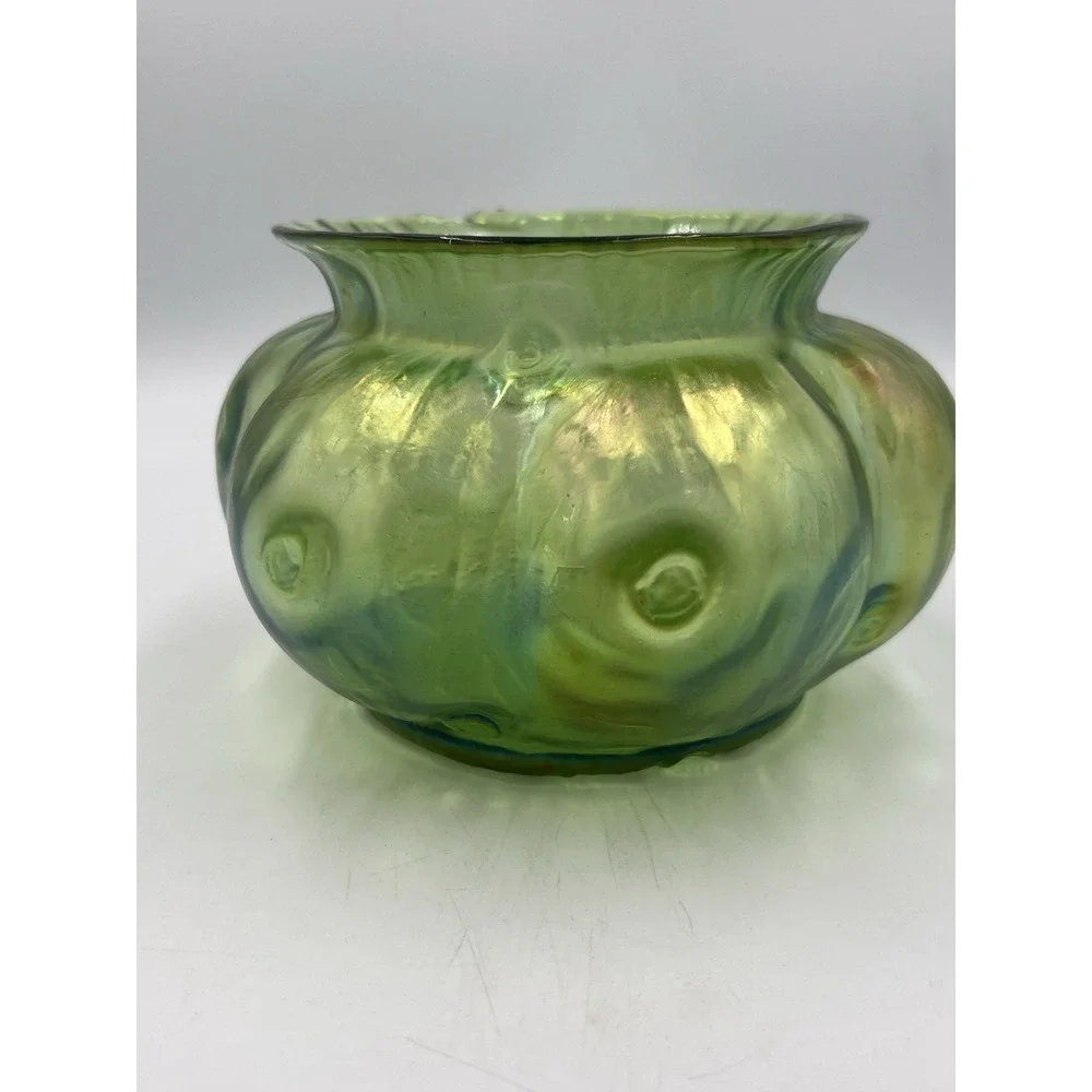 Antique Loetz Creta Rusticana Iridescent Art Glass Vase Bohemian Austria | c1900